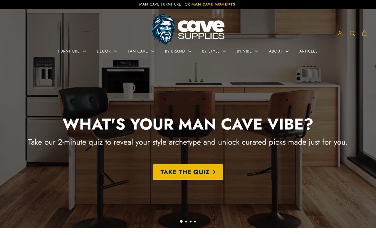 The Cave Supplies website